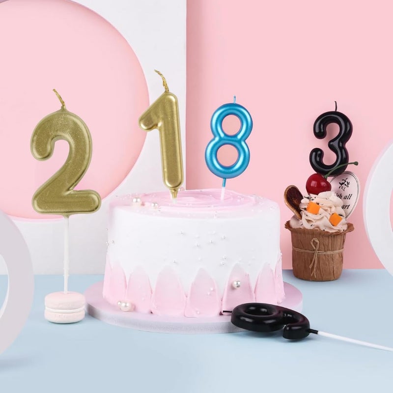 Unique Party Metallic Number 9 Party Pick Candle - 4.7" | Gold | 1 Pc - Image 2